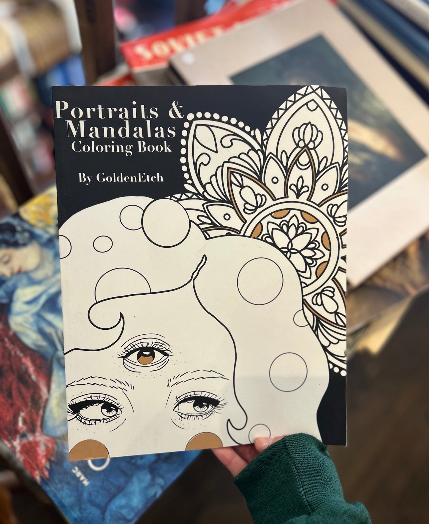 Portraits & Mandalas Coloring Book